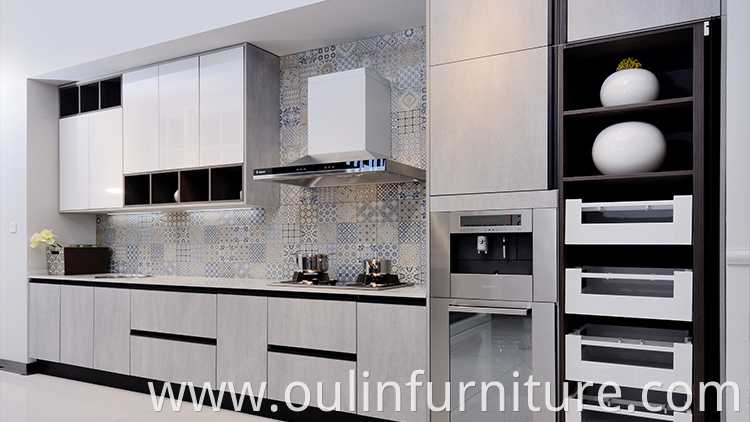 simple design invisible handle kitchen cabinet for apartment